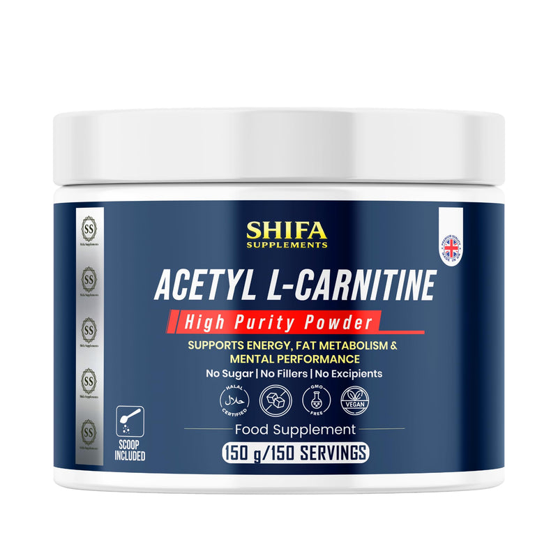 Acetyl L-Carnitine Powder 150g | 1000mg Per Serving | Pure ALCAR Formula | Energy Metabolism & Mental Performance Support | No Fillers | Vegan | Halal Certified | Non GMO