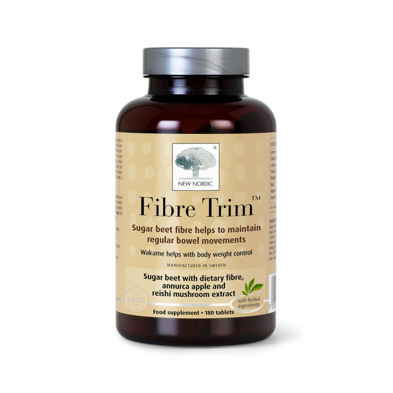 New Nordic Fibre Trim Tablets, Digestive & Gut Support, Sugar Beet, Apple Extract, Vegan, 180 Tablets