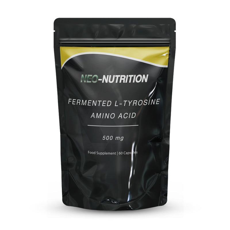 Fermented L-Tyrosine 500mg 60 Vegan Capsules - Essential Amino Acid Support – 1 Month Supply – High Strength L Tyrosine Supplement - No Artificial Preservatives