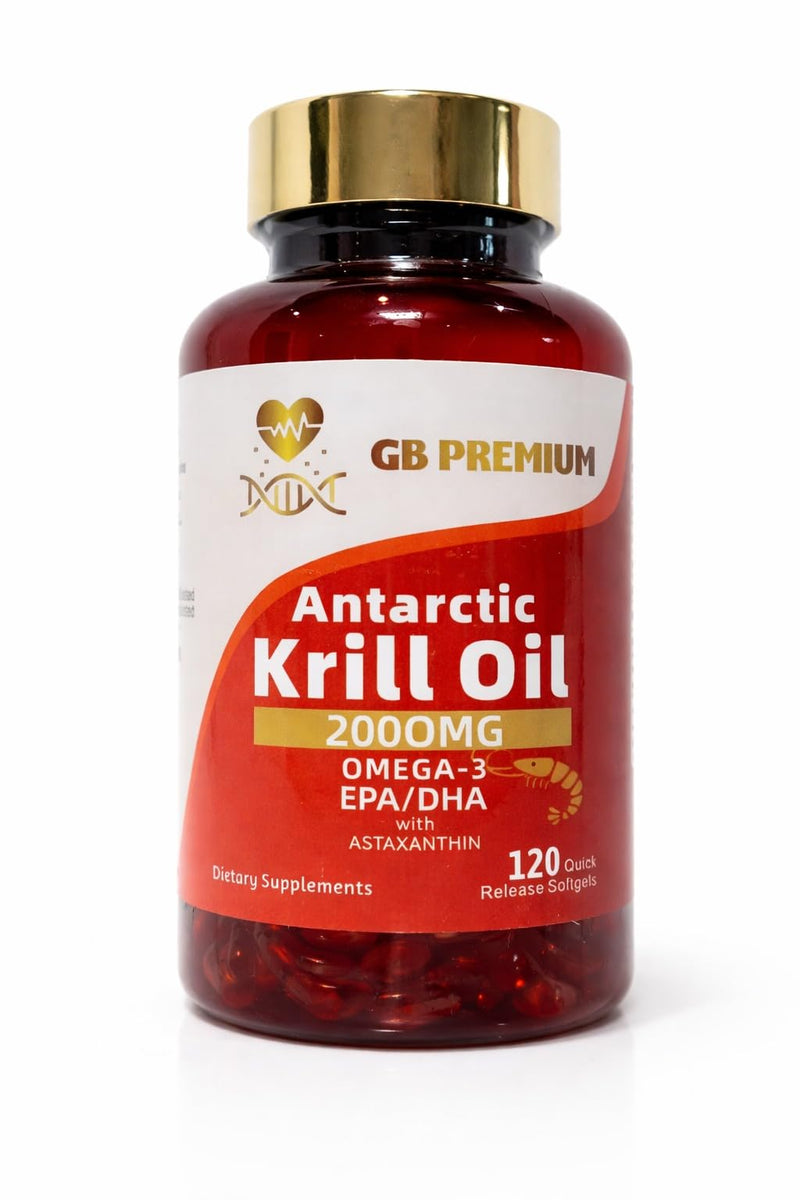 Antarctic Krill Oil 2000mg, Omega-3 EPA & DHA with Astaxanthin and Phospholipids, High Strength Krill Oil Supplement, 120 Softgels