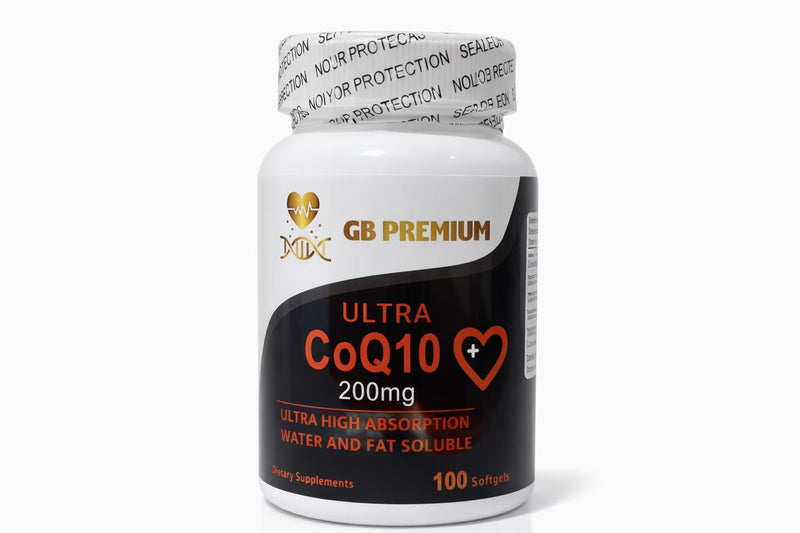 Coenzyme Q10 200mg Softgels, CoQ10 Ubiquinone Supplement, Water and Fat Soluble Formula, High Strength, 100 Count