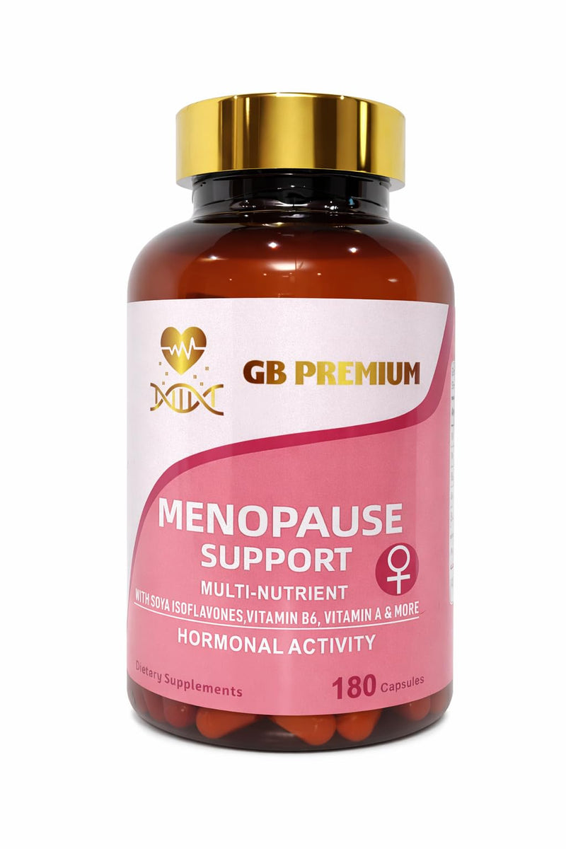 Menopause Support Capsules, Multi-Nutrient Supplement with SOYA Isoflavones, Vitamin B6, Vitamin A & More, 180 Capsules