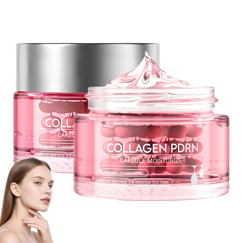 Collagen PDRN Capsule Cream 70 g × 2, Firming Care for Smooth Skin, Softens Fine Lines, Easily Absorbent and Non-Greasy