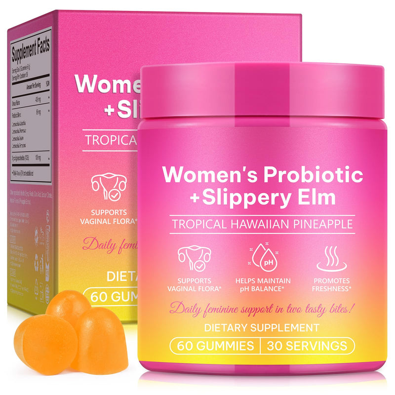 Women’s Probiotics Gummies for Intimate Flora Balance, 60 Strawberry Flavoured Gummies (2-Month Supply), High Strength Probiotic Complex for Female Intimate Health, Vegan & Gluten-Free