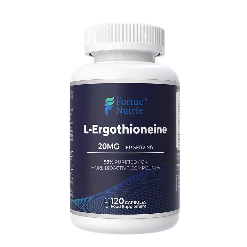Longevity Supplement, L-Ergothioneine 20mg for Cellular Energy Support | 99% Purified Ergothioneine 120 Capsules, Alternative to Glutathione & CoQ10 for Antioxidant & Healthy Ageing, 4 Month Supply