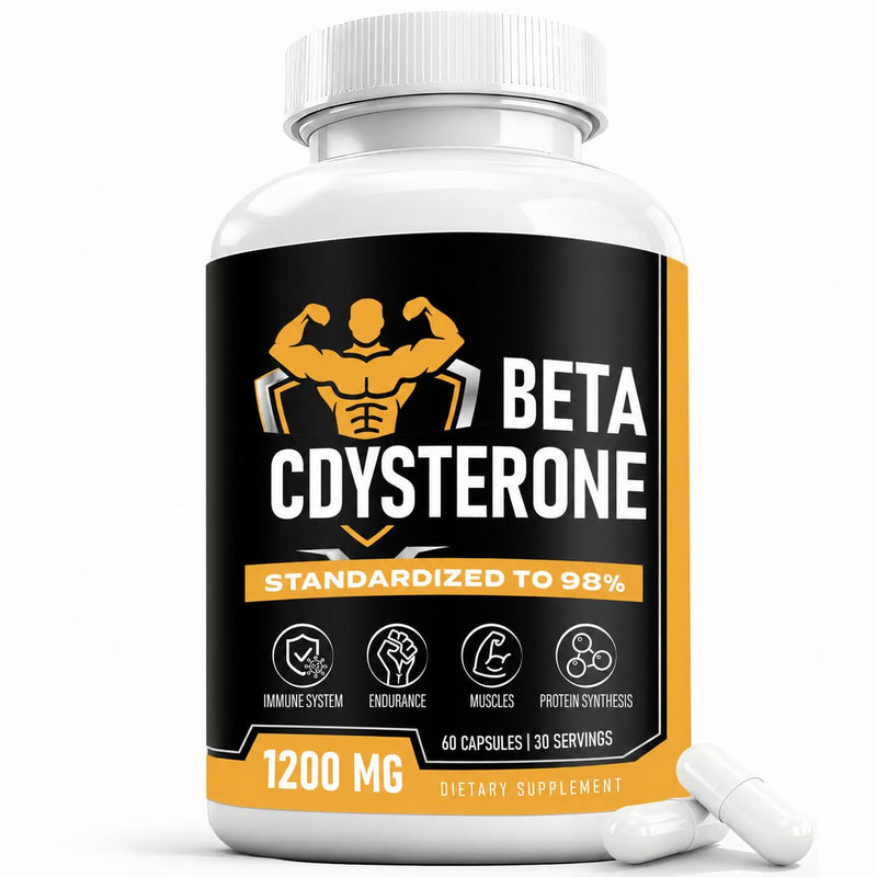 Beta Ecdysterone Supplement 1200mg Per Serving, 98% Standardized Cyanotis Arachnoidea Extract, Gym Supplements for Men, 60 Capsules