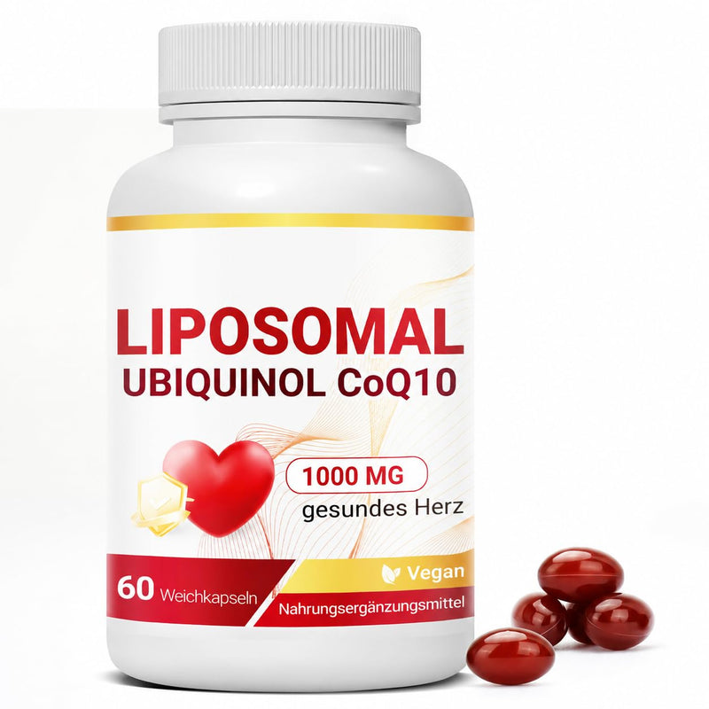 Liposomal Ubiquinol CoQ10 1000mg Complex - Active Coenzyme Q10 Supplement, High Absorption Vegan Softgels, 60 Count (1 Pack)