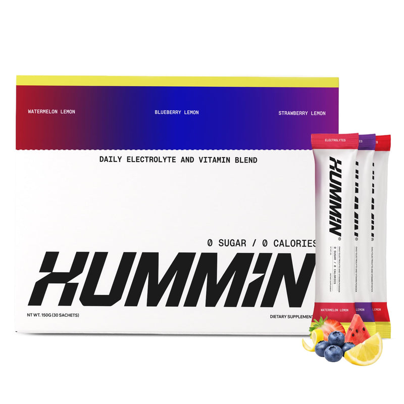 Hummin® Electrolyte Powder Sachets | Zero Sugar | Zero Calories | 30 Sachets | 6 Electrolytes | Hydration Powder with Vitamin B12, C & Zinc | Variety Pack