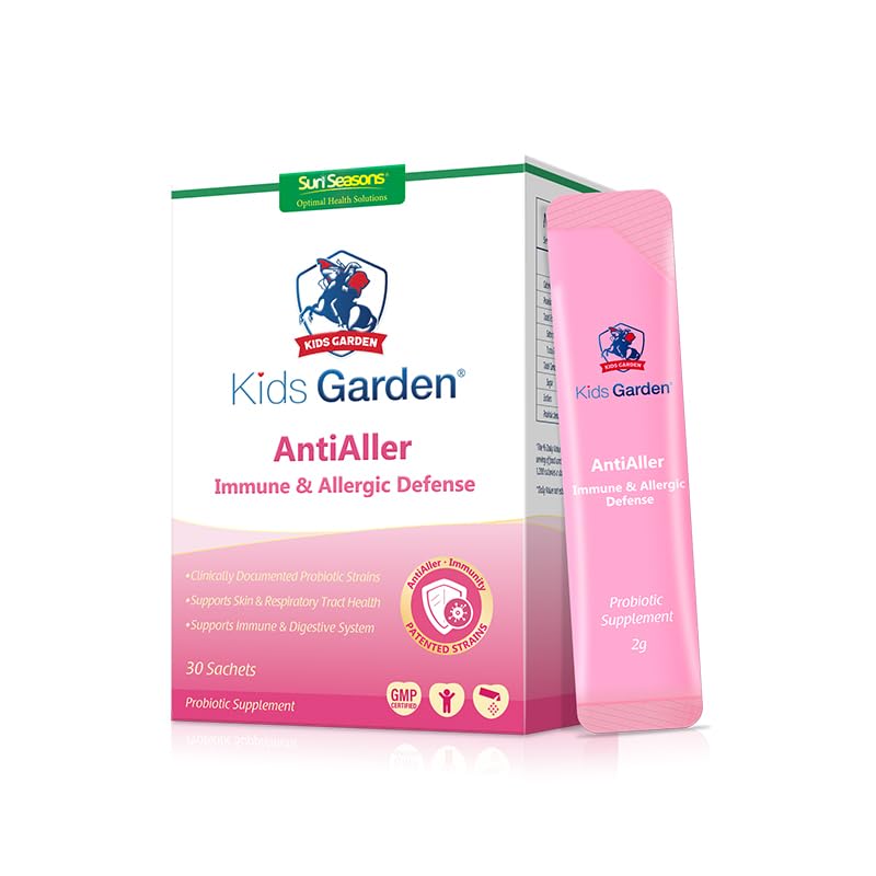 Kids Garden Probiotic Supplement for Kids 1+ | 7 Strains with Postbiotics, Prebiotics & L-Glutamine | 30 Sachets for Daily Nutritional Support