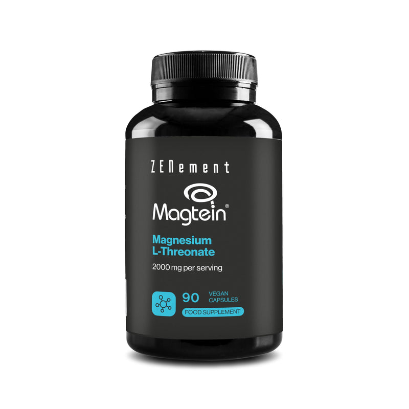 Magnesium L-Threonate – Magtein® – 2000 mg per Serving – Brain Health & Nervous System – 90 Vegan Capsules, 1 Month's Supply – Zenement