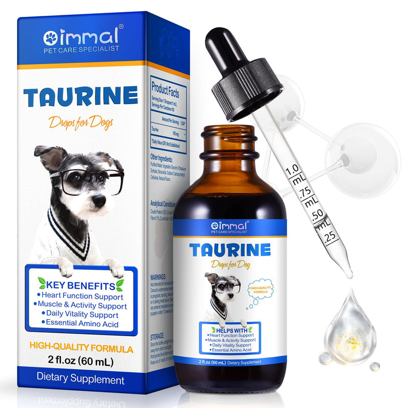 Taurine for Dogs Taurine Supplements for Dog Natural Amino Acid for Heart Health, Longevity, Digestive Health & Vision Pet vitamins and Supplements 60ml