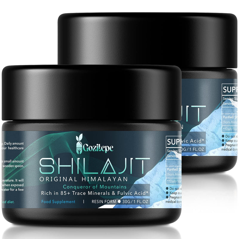 Shilajit High Potency Purified Himalayan Shilajit Resin with Fulvic Acid, Trace Minerals & Humic Acid, Vegan, Replenish Energy and Immune Support (Pack of 2) 30 g (Pack of 2)