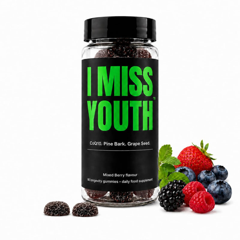Miss Youth Longevity Gummies | CoQ10, Pine Bark, Grape Seed, Selenium & Vitamin C | Daily Antioxidant & Healthy Ageing Gummies | 60 Vegan Gummies