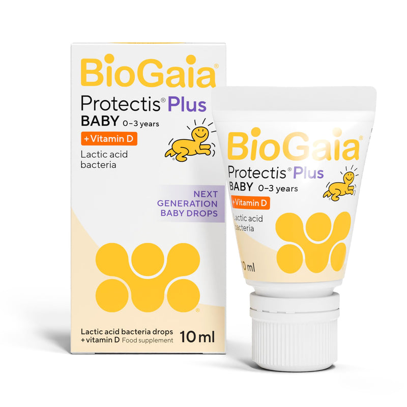 BioGaia Protectis Plus Baby – 10 ml with Vitamin D | Baby Probiotics with Next Generation Combination of Lactobacillus Reuteri & L. reuteri BG-R46 | Probiotic & VIT D Drops from Birth | 5 Drops Daily