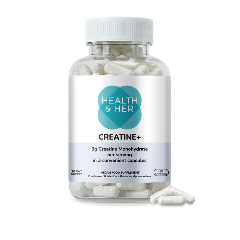 Health & Her Creatine+, Contains 3g of Creatine Monohydrate, Vegan & Gluten Free, 30-Day Supply, 90 Capsules 90 count (Pack of 1)