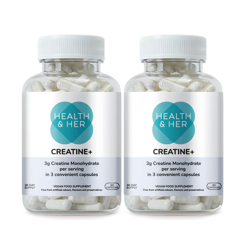 Health & Her Creatine+, Contains 3g of Creatine Monohydrate, Vegan & Gluten Free, 60-Day Supply, 180 Capsules 180 count (Pack of 1)