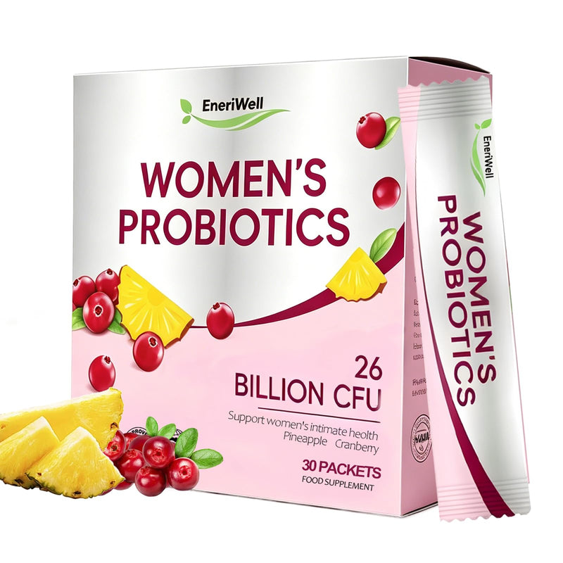 Probiotics for Women, Vaginal Probiotic Powder, 26 Billion CFU | Womens Intimate Probiotics, Cranberry Prebiotic for Feminine pH & Odour Control, Daily Drinkable Powder Sachets, 30 Packets