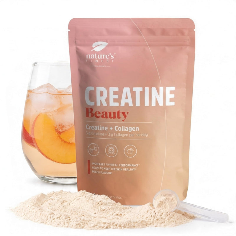 Nature's Finest by Nutrisslim Beauty Creatine Powder for Women, Creatine, Collagen & Biotin, Peach Flavour, 300 g, 30 Servings, Food Supplement 300 g (Peach Flavoured) with Collagen, Biotin