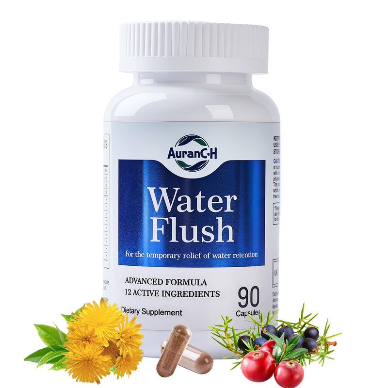 Diuretic Water Retention Capsules for Weight Control, Water Detox, Water Balance Support,12 Herbal Extract, Instant Relief from Bloat and Swelling for Women & Men, Lymphatic Drainage 90 Vegan Capsules