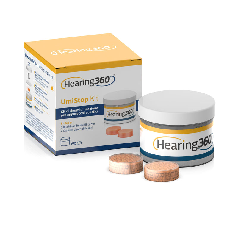 Umistop Hearing Aid Dehumidifier Kit - Tumbler with 2 Absorbent Anti Moisture Capsules