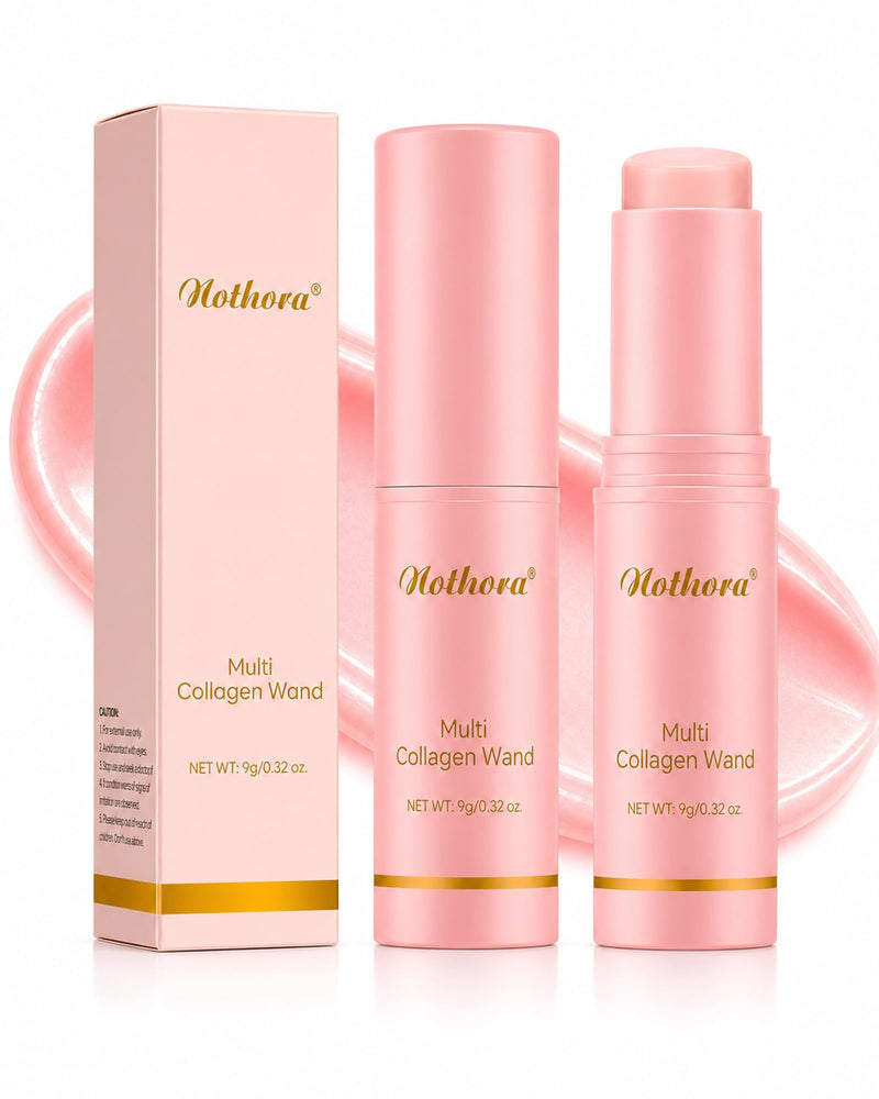 2-Pack Nothora® Collagen Wand, Nothora Pure Collagen Wand Stick, Multi-effect Hydrating Skin Balm, Smooths and Brightens the Look of Skin, Ready for Make-Up, Suitable for Face, Eyes, Lips and Neck