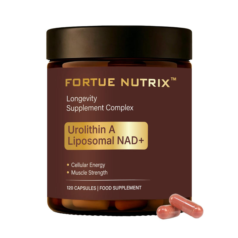 Urolithin A Supplement with NAD+, High Potency Longevity Formula, Mitochondrial Support for Healthy Aging, Energy & Muscle Strength, 120 Capsules - 2 Month Supply
