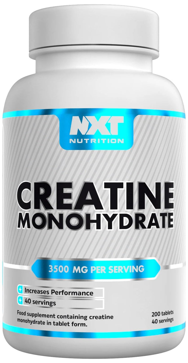 NXT Nutrition Creatine Monohydrate Tablets, 200 Tablets, 3500mg, Strength and Performance Support