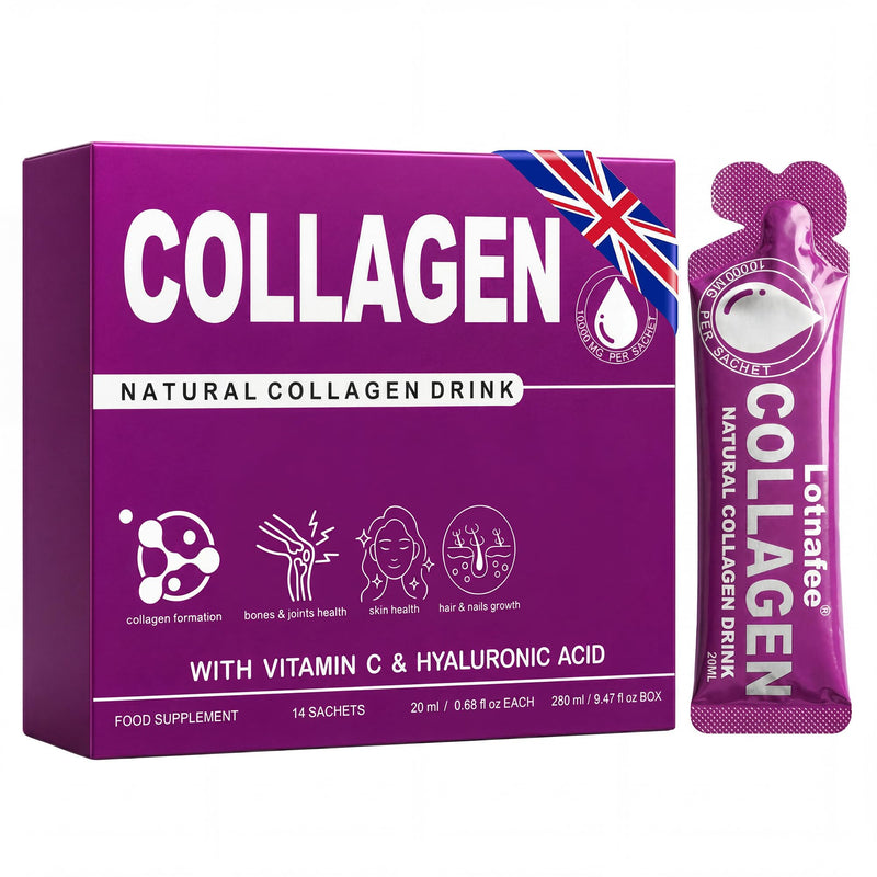 Marine Liquid Collagen Supplement for Women | Supports Hair, Nail & Skin Health, 10000mg of Hydrolysed Collagen per Sachet, Vitamin C& Hyaluronic Acid, 14 Bags