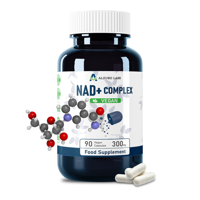 NAD+ Precursor Complex | 300 mg per Capsule | Nicotinamide Riboside 150 mg + Vitamin B3 150 mg | 1-a-Day Formula | 90 Vegan Capsules | EU Made & Lab Tested