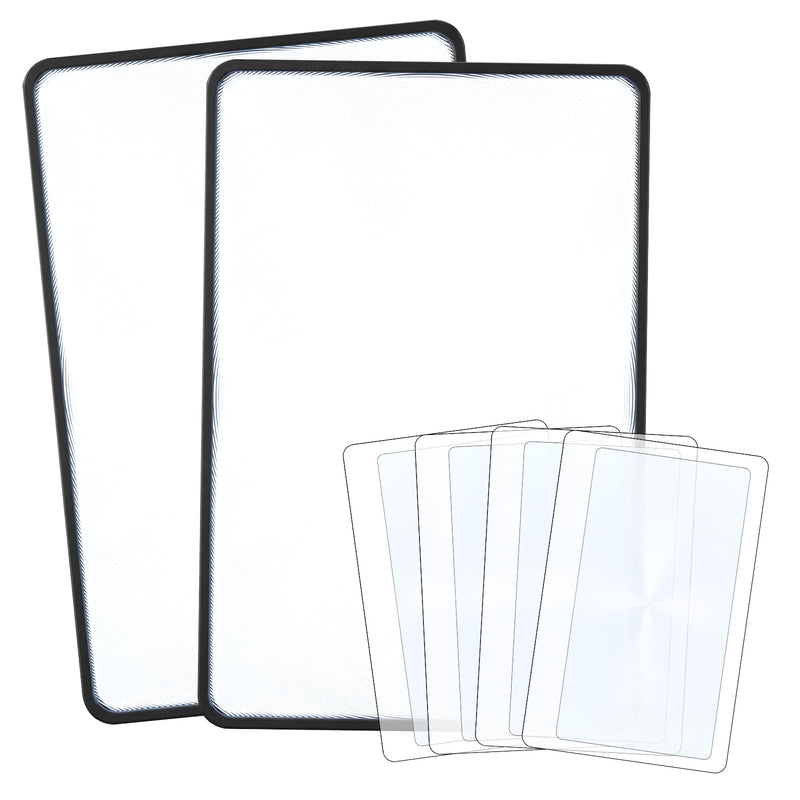 6Pcs Page Magnifying Sheet, 3X 5X Clear Lightweight Optical Plastic Fresnel Lens,2 Sizes Flat Page Magnifier For Reading, Bookmark Flat Magnifier For Seniors Reading Small Prints