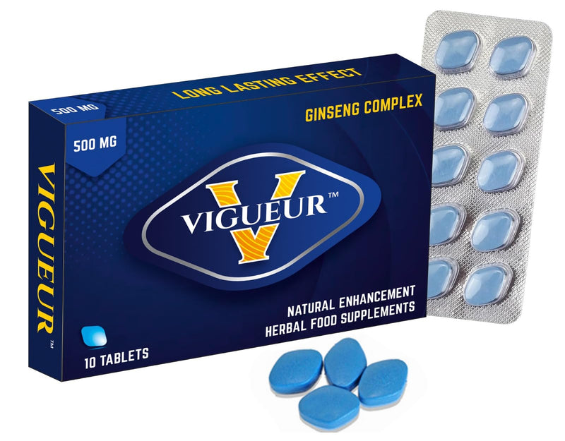 VIGUEUR 500mg New UK | Stronger | Longer | Harder | Performance | Extra Strength Enhancing, Stamina Endurance Booster Supplement Pills for Men | 10 Ginseng Tablets