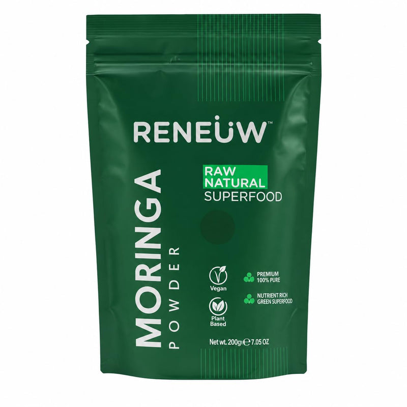 Moringa Powder, Pure Moringa Olifera Powder for Smoothies Drinks Tea, Natural Superfood with Antioxidants and Immune Vitamins Support, Resealable Bag, 7oz