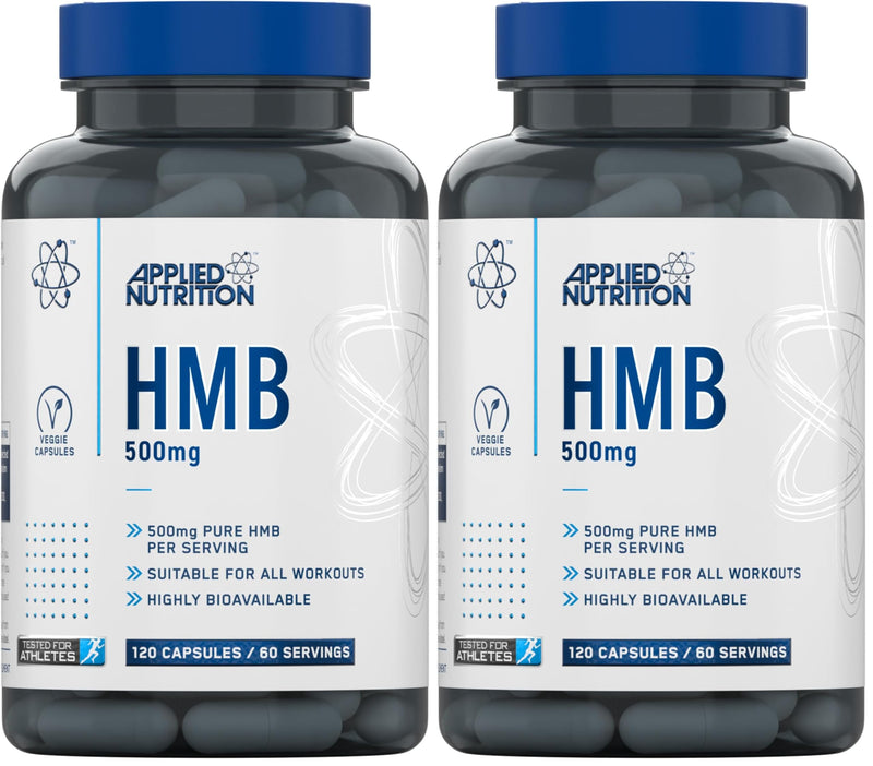 Applied Nutrition HMB Supplement - HMB 500mg Capsules, Metabolite of Leucine, for Muscle Growth & Repair (120 Capsules - 60 Servings) (Pack of 2) 120 count (Pack of 2)