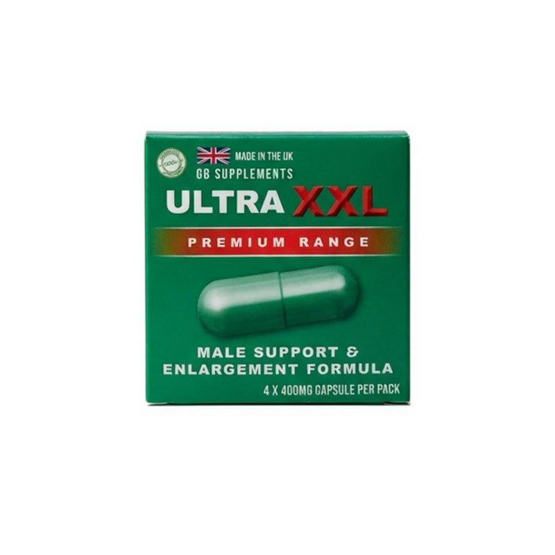 4 X Ultra XXL NEW Advanced Formula Male Vitality Capsules | 400mg | 4 Capsules | L-Arginine, Maca, Ginseng & Tribulus Blend | Energy & Performance Support | UK Manufactured | Vegetarian