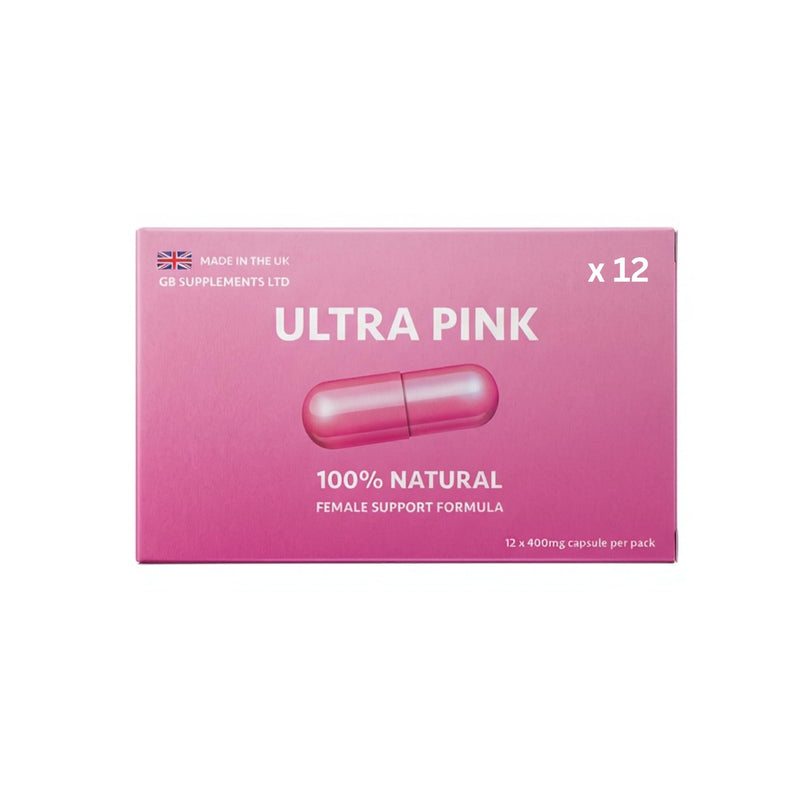 12 x Ultra Pink Female Support Tablets for Women! 400mg Female Supplement 100% Natural Contains Maca, Ginseng and More.