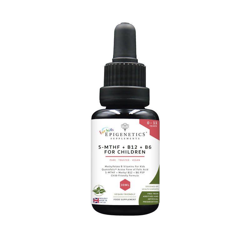 5-MTHF + B12 + B6 for Children 30ml | Active Methylfolate Drops with Quatrefolic® | Methyl B12 & P5P Vitamin B6 | Child-Friendly Liquid Formula | UK Made