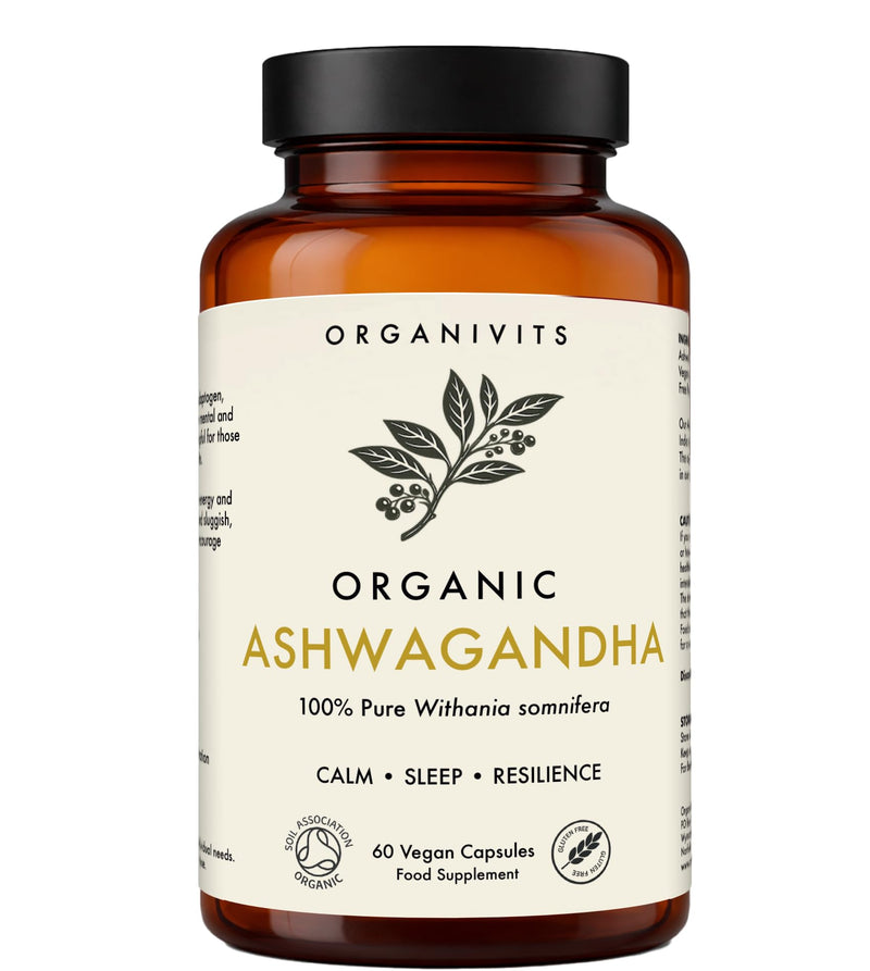 Organic Ashwagandha Capsules | Pure Withania Somnifera Root | 60 Vegan Capsules | Balance, Calm & Resilience | No Fillers or Flow Agents | Soil Association Certified