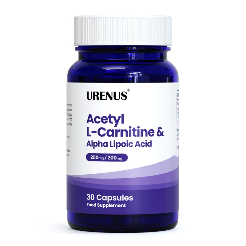 Acetyl L-Carnitine + ALA Capsules – Energy, Focus & Daily Wellness Supplement – 30 Vegan Capsules – Made in UK