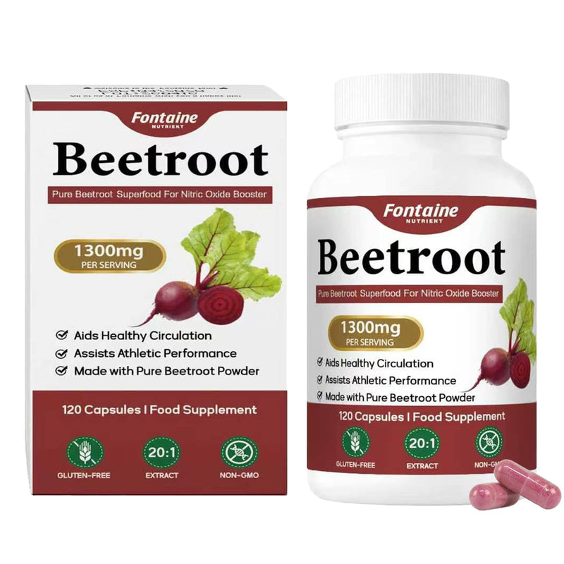 R Organic Beet Root Capsules | 1300mg Beet Root Powder | Nitric Oxide Precursor | Healthy Circulation & Vitality | 120 Vegetarian Capsules | Non-GMO, Gluten Free, Vegan