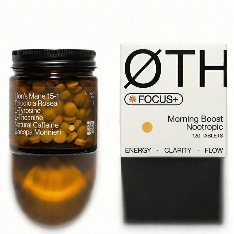 ØTHERS Focus+ Nootropic Supplement | Support Clarity, Energy & Mental Balance Without Jitters | Lion’s Mane 15:1, L-Theanine, Rhodiola Rosea, Bacopa Monnieri | 120 Micro Tablets | UK Made