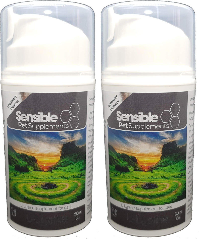 Sensible Pet Supplements 'L-Lysine' for Cats. 50ml Gel. (Pack of 2) 50 ml (Pack of 2)