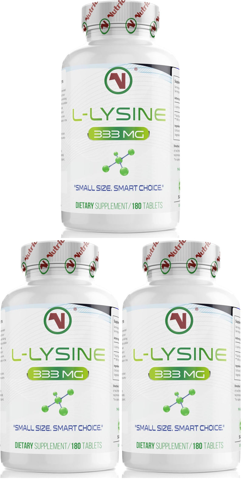 L-Lysine 1000mg – 180 Small Vegan Tablets | | 333mg Per Tablet | Essential Amino Acid for Protein Synthesis & Normal Collagen Formation | 2-Month Supply | Easy to Swallow (Pack of 3) 180 count (Pack of 3)