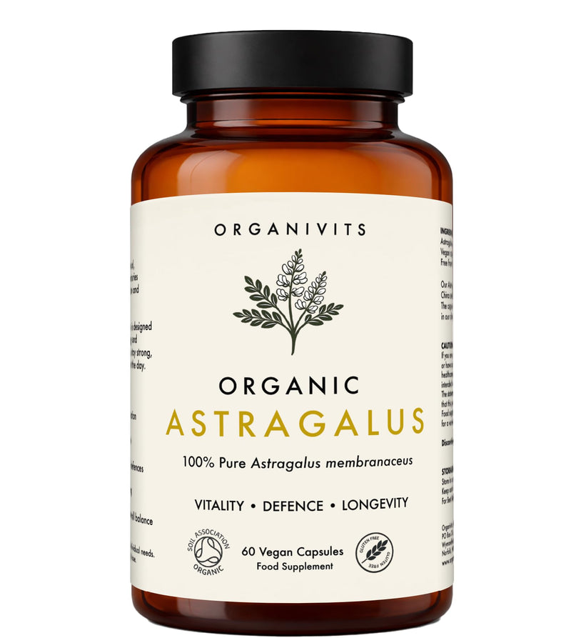 Organic Astragalus Capsules | Premium Astragalus Membranaceus Root | 60 Vegan Capsules | Immunity & Healthy Ageing | No Fillers or Flow Agents | Soil Association Certified