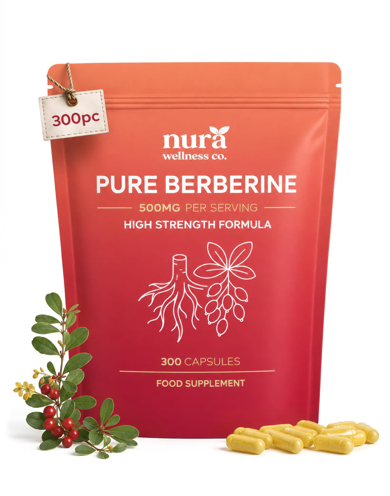 Berberine Capsules 500mg - 98% Pure Berberine HCL from Berberis Aristata - High Strength Supplement - 300 Vegan Capsules (10 Month Supply) (Not Berberine Gummies or Liquid)