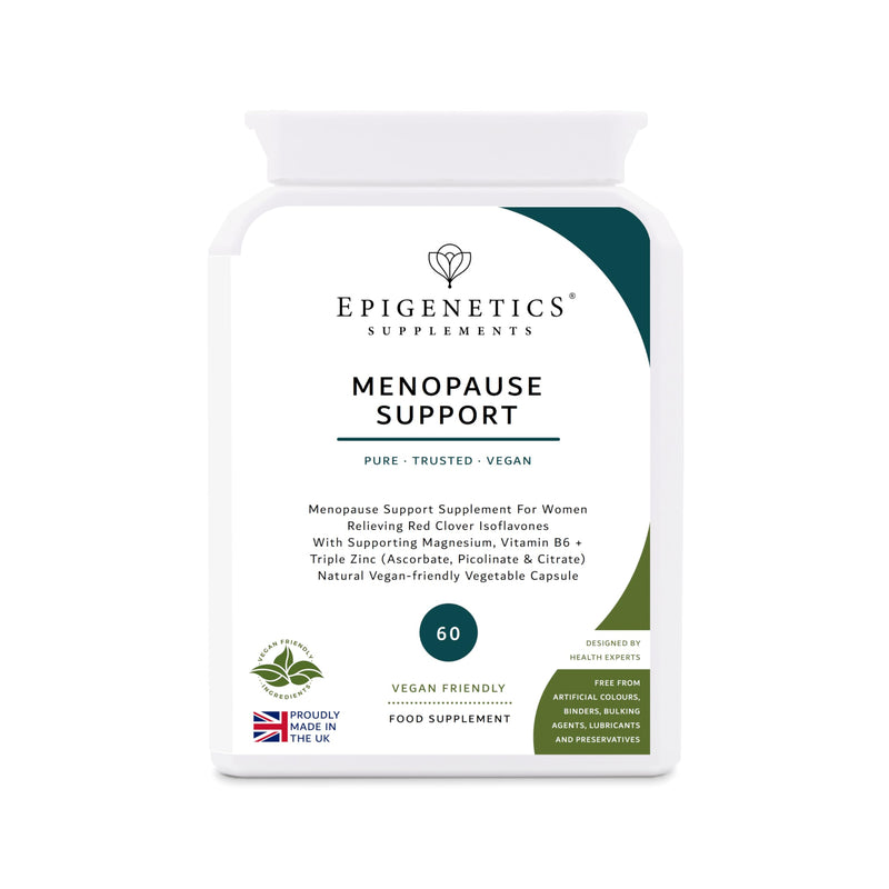 Menopause Support | Red Clover Isoflavones 200mg | with Magnesium, Vitamin B6 & Triple Zinc Complex | Daily Women's Supplement | No Added Fillers or Additives | 60 Vegan Capsules | UK Made