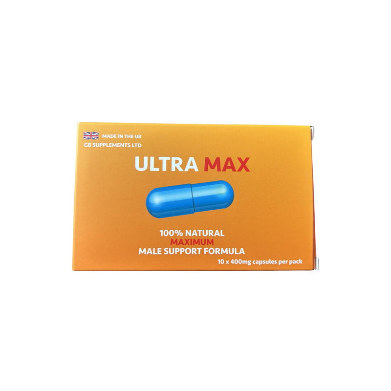 10 x Ultra Max Maximum Male Support Capsules | 100% Natural | Extra Support When it Matters Most | UK Made | Maca, Ginseng & More