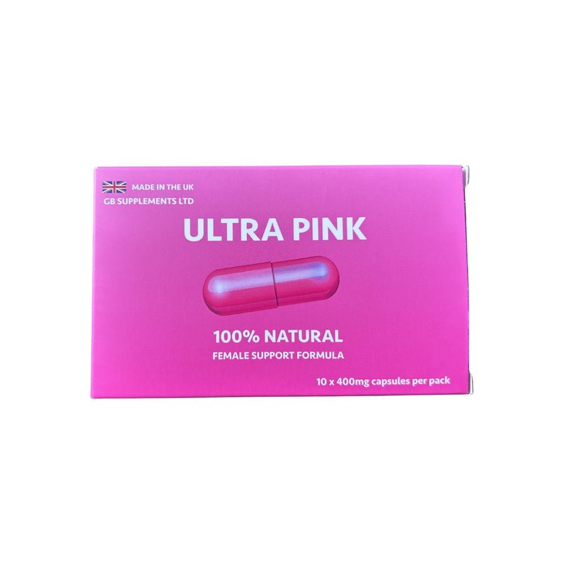 10 x Ultra Pink Female Support Tablets for Women! 400mg Female Supplement 100% Natural Contains Maca, Ginseng and More.