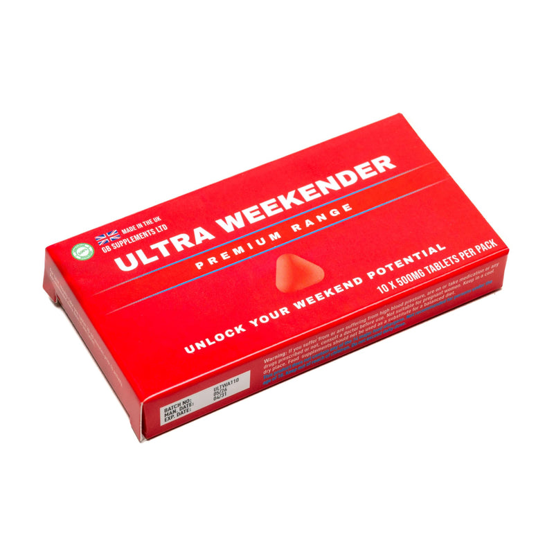 Ultra Weekender 10 x 500mg Tablets | High Strength | Premium Vitality & Performance Formula | Ginseng, L-Arginine
