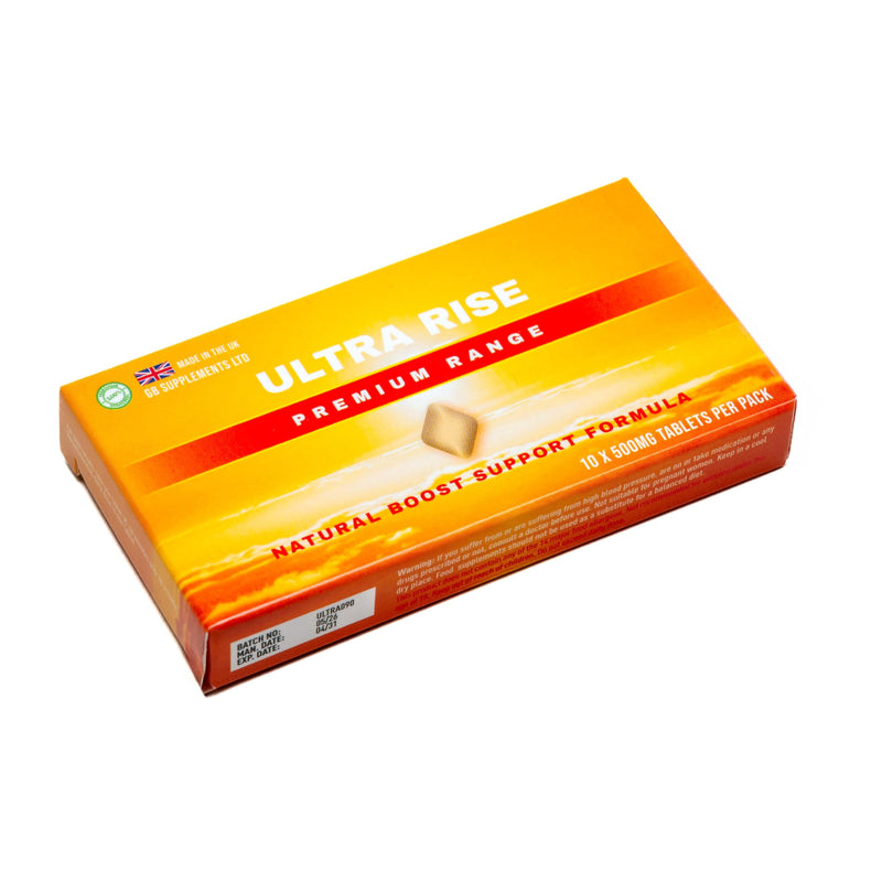 Ultra Rise - 10 x 500mg Tablets | 100% Natural Boost Support Formula | HIGH Strength Ginseng, Maca, Tribulus & More | Supports Vitality, Focus, and Inner Assurance Without Caffeine