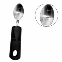 [Australia] - Extra Wide Handles Easy Grip Cutlery Set, Corfort Grips Disability Ideal Dining aid (Black 3PCS Curved) Black 3PCS Curved 